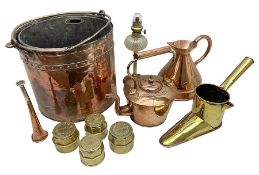 Large 19th century brass and copper bucket