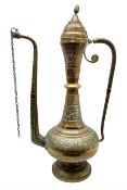 Large brass and copper Persian coffee pot