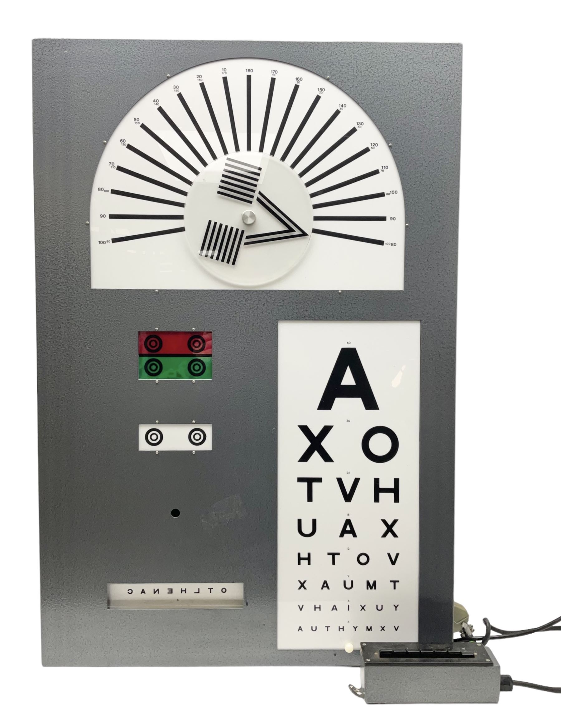 Mid 20th century optician's illuminated eye test chart