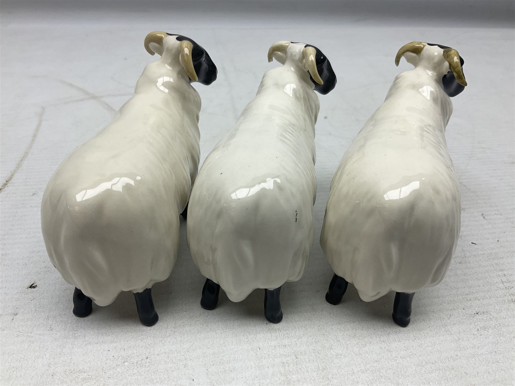 Seven Beswick figures of sheep comprising three ewes and four lambs - Image 9 of 10