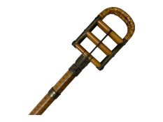 Edwardian brass mounted bamboo shooting stick