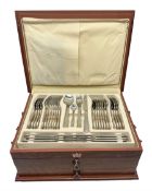 Waltmann und Sohn part canteen of stainless steel and gilt cutlery