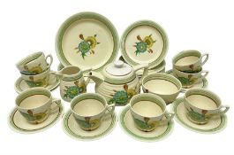 Wilkinson Clarice Cliff honeydew pattern tea service for eight