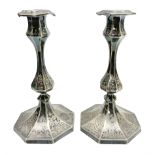 Pair of mid 19th century Elkington & Co silver plated candlesticks
