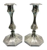 Pair of mid 19th century Elkington & Co silver plated candlesticks