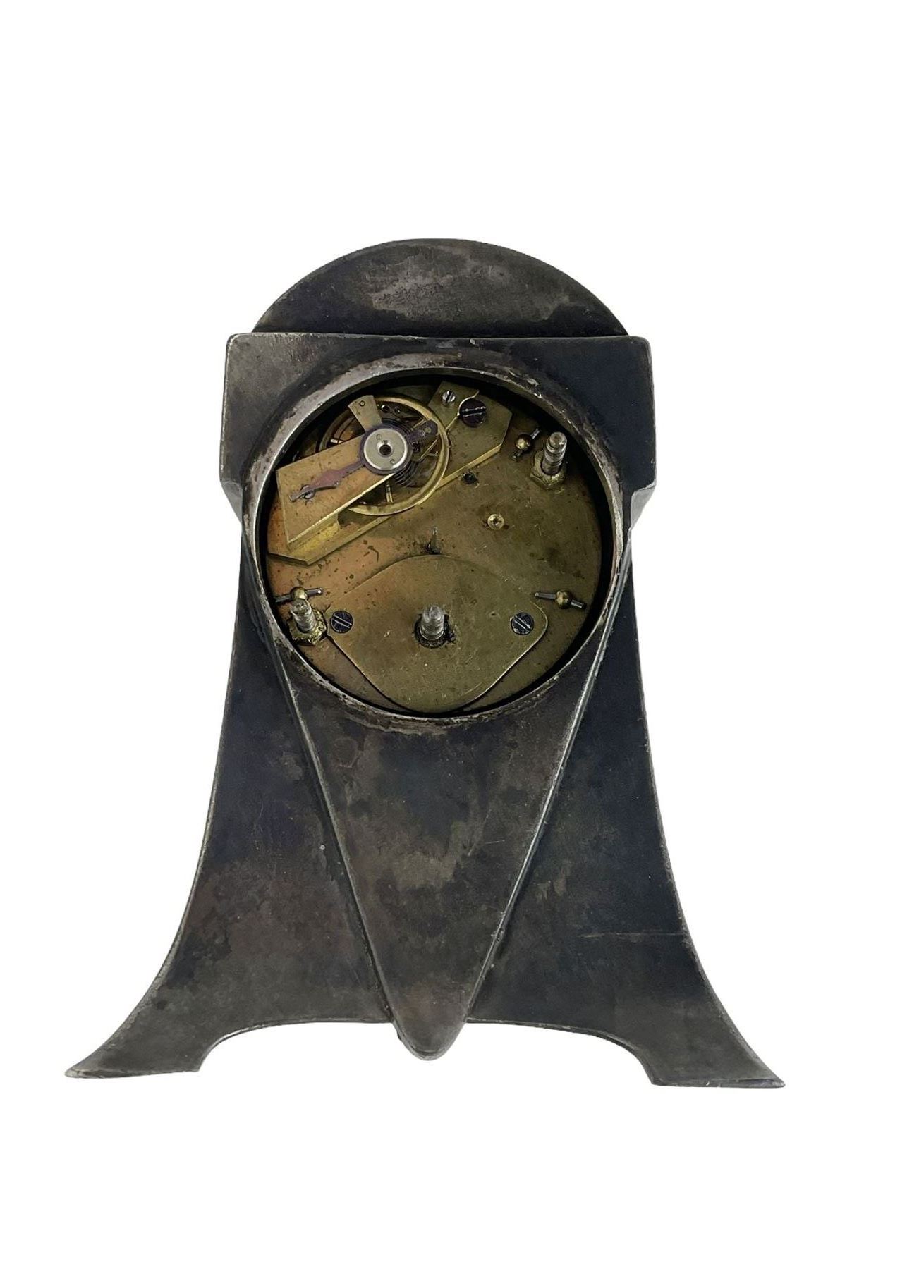 Metallwarenfaberic Straub & Schweizer - WMF silver plated timepiece clock c1910 in the aesthetic mov - Image 4 of 5