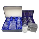 Bohemia Crystal cased decanter and four glasses set