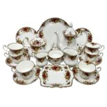 Royal Albert Old Country Roses pattern tea service for six