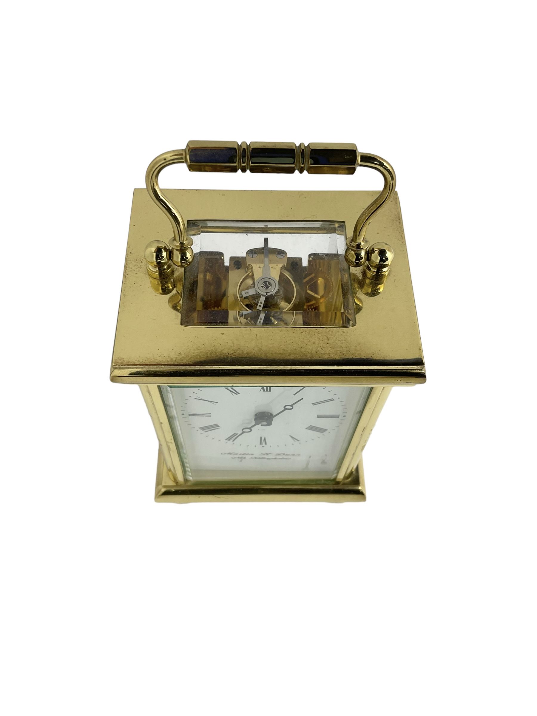 English - contemporary 8-day carriage clock retailed by Martin Dunn - Image 3 of 4