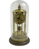 French - early 20th century 8-day portico clock under a glass dome