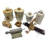 Three bone oriental scent bottles with erotic scenes