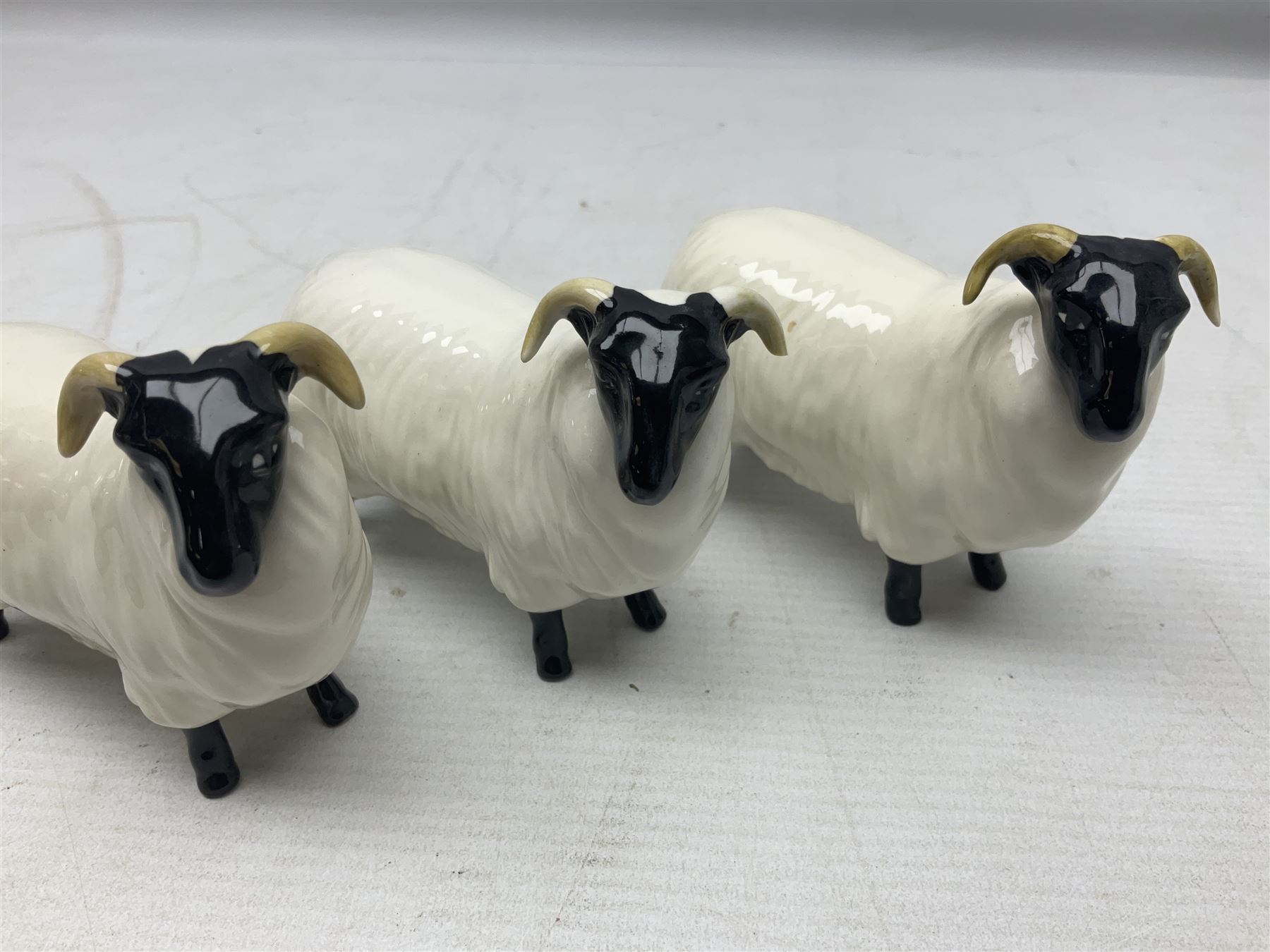 Seven Beswick figures of sheep comprising three ewes and four lambs - Image 7 of 10