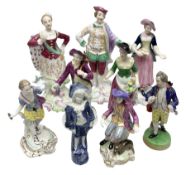 Seven Spode Chelsea figures