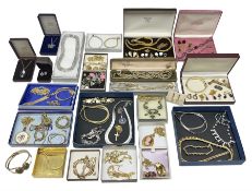 Collection of costume jewellery including pendants