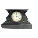 French - 19th century Belgium slate mantle clock with an 8-day Parisian movement