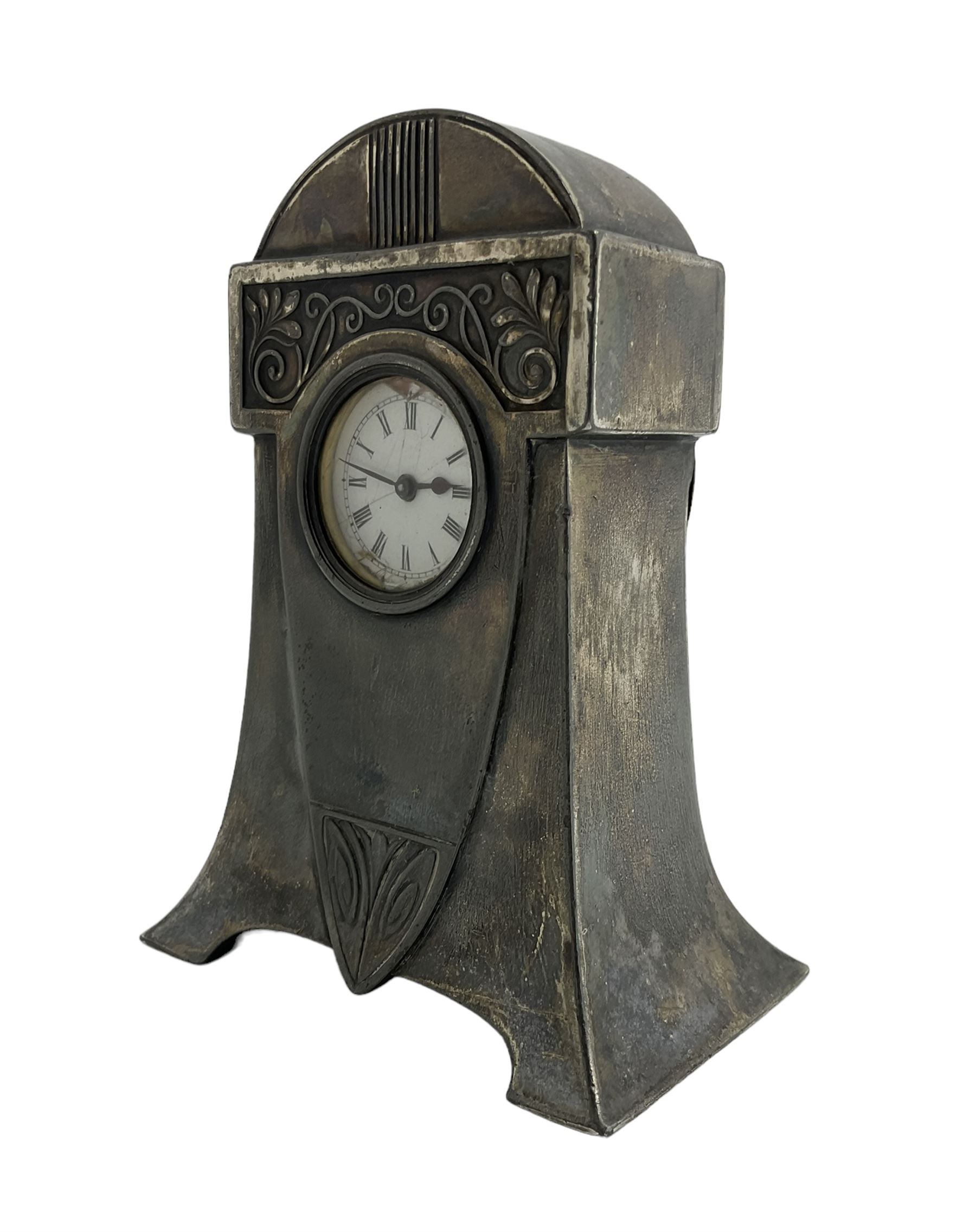 Metallwarenfaberic Straub & Schweizer - WMF silver plated timepiece clock c1910 in the aesthetic mov - Image 2 of 5