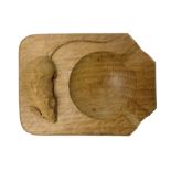 Mouseman oak ashtray