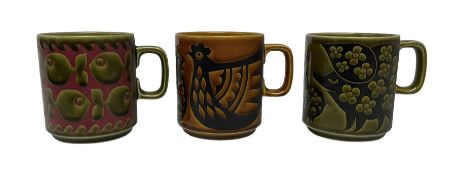 Thee Hornsea pottery mugs