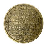 18th century brass calendar medal