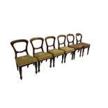 Eight late 19th or early 20th century mahogany dining chairs