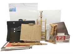 Large quantity of art supplies and equipment to include Crimson & Blake easel