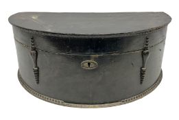 Black lacquer box of demi-lune form