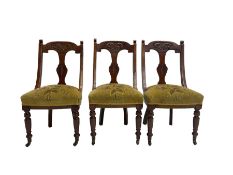 Set three early 20th century mahogany dining chairs