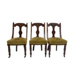 Set three early 20th century mahogany dining chairs