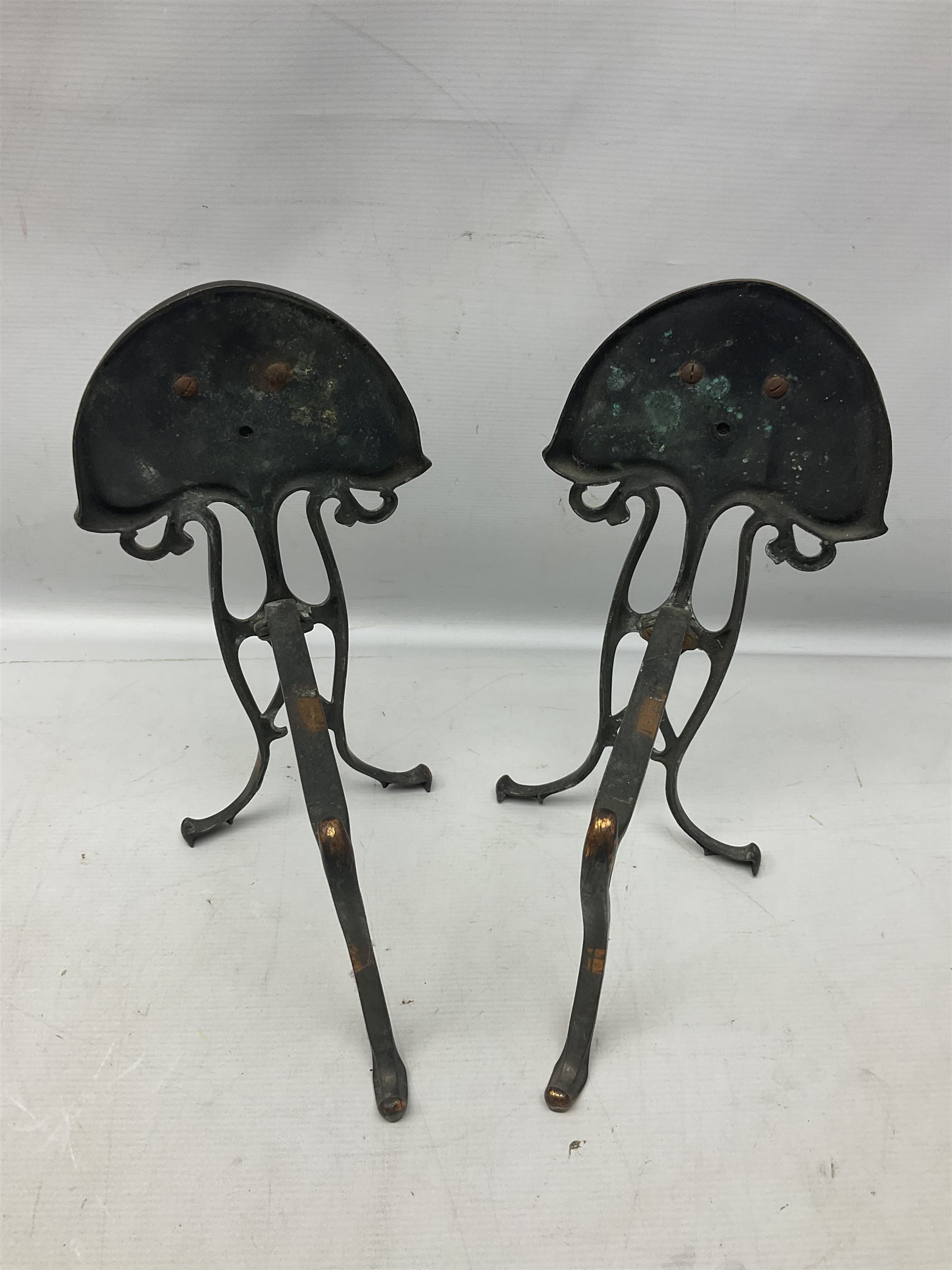 Pair of Art Nouveau fire dogs - Image 4 of 6