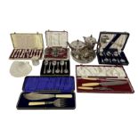 Quantity of cased silver plated cutlery