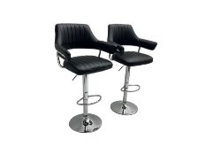 Pair chrome bar stools