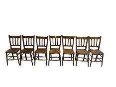 Set seven elm and beech sunday school or chapel chairs