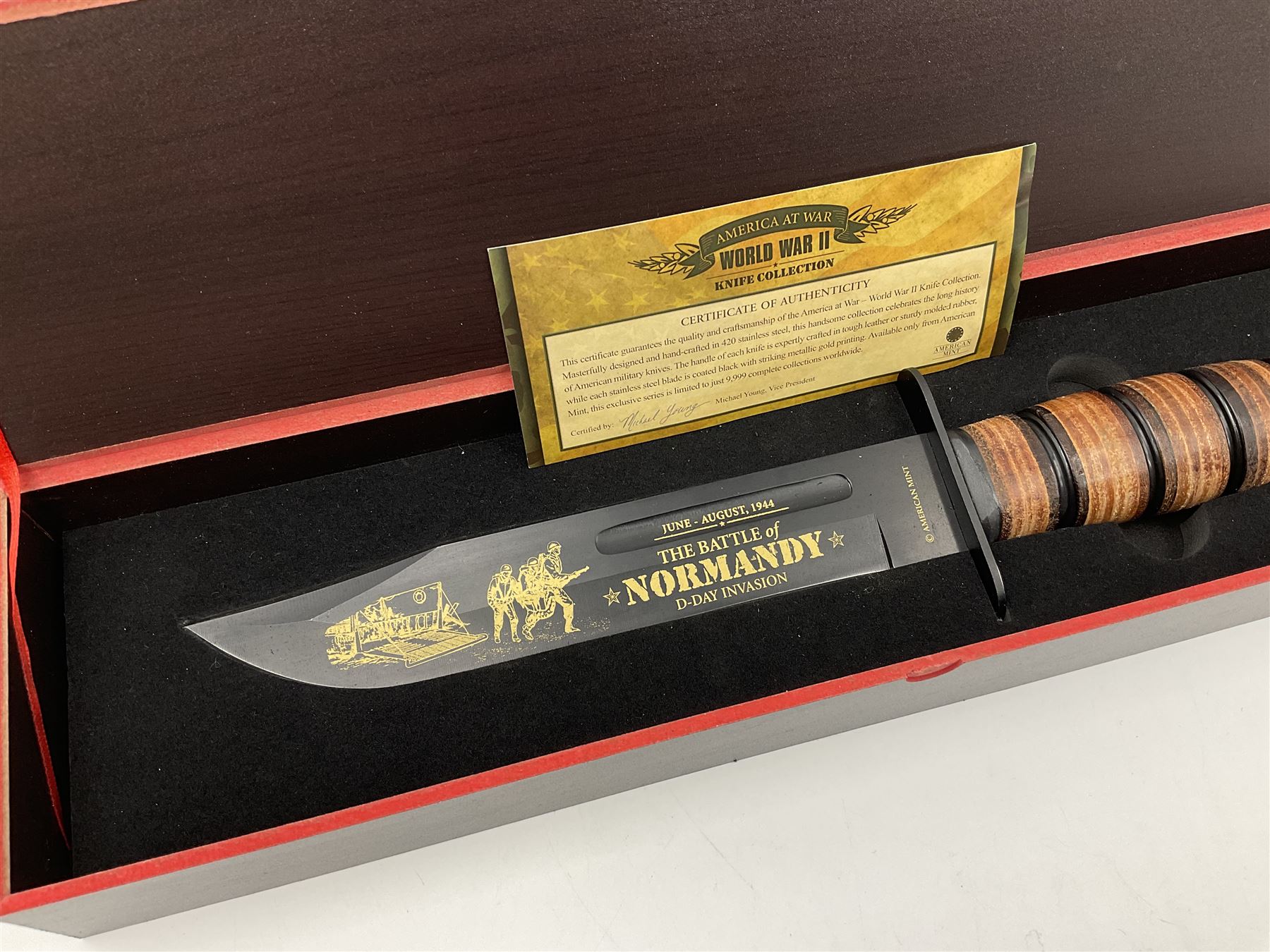 American Mint 'The Battle of Normandy D-Day Invasion' knife - Image 2 of 2