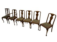 Set five (4+1) hardwood dining chairs
