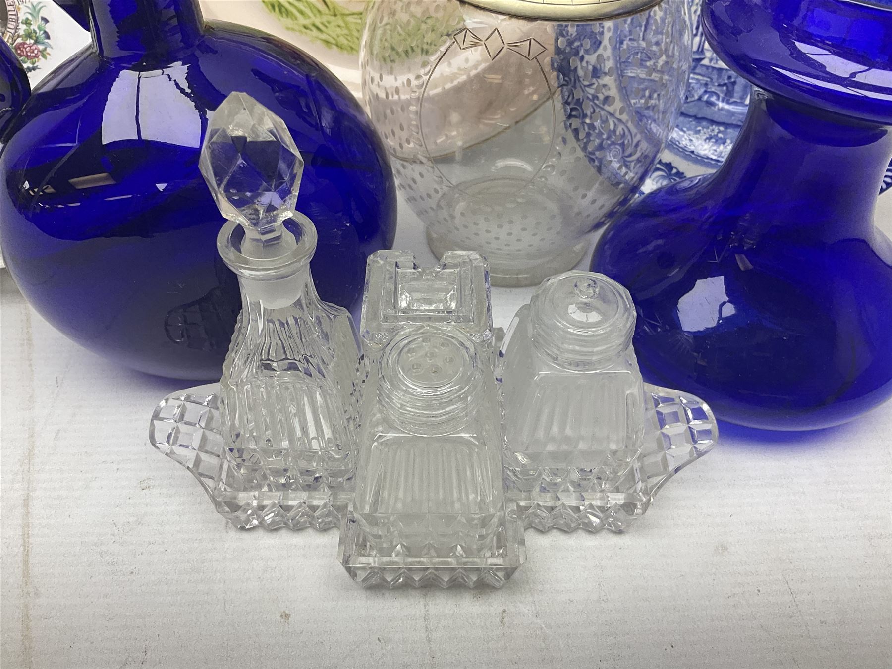 Quantity of ceramics and glassware including Victorian blue glass claret jug - Image 8 of 13