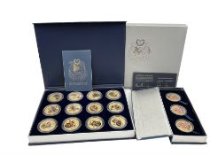 Singapore Venhonia commemorative medallion collection and a Tiger Beer commemorative three-medallion