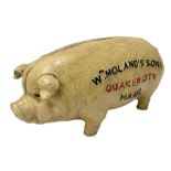 Cast iron reproduction Wm. Moland's Sons Quaker City Hams money box