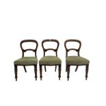 Set three late 19th century mahogany dining chairs