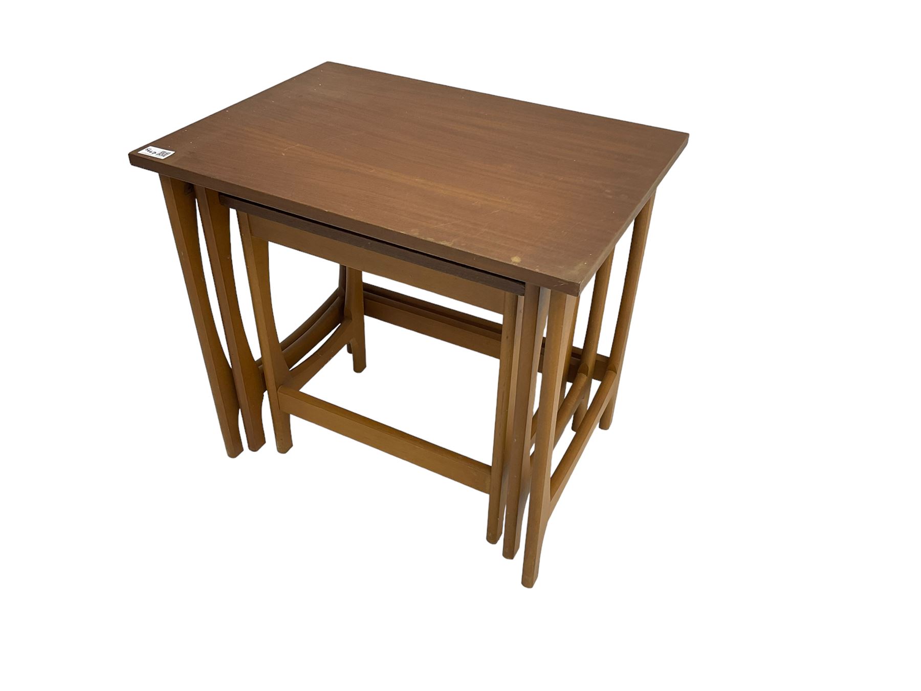 Mid-to late 20th century teak nest of three tables - Image 2 of 2