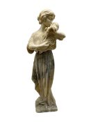 Heavy alabaster figure of Madonna and Child