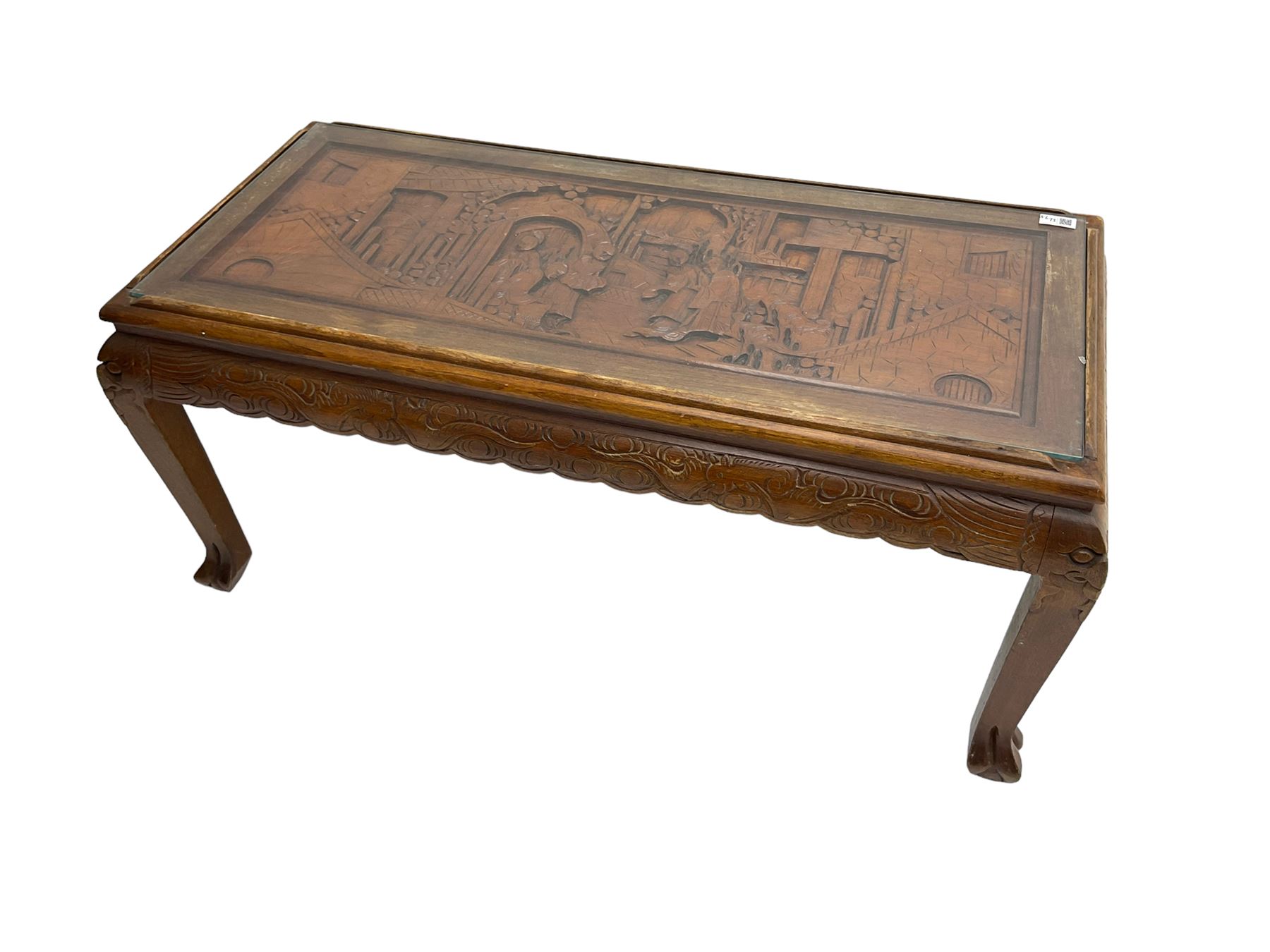 Chinese design hardwood coffee table - Image 2 of 2