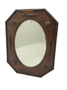 Early 20th century oak framed wall mirror