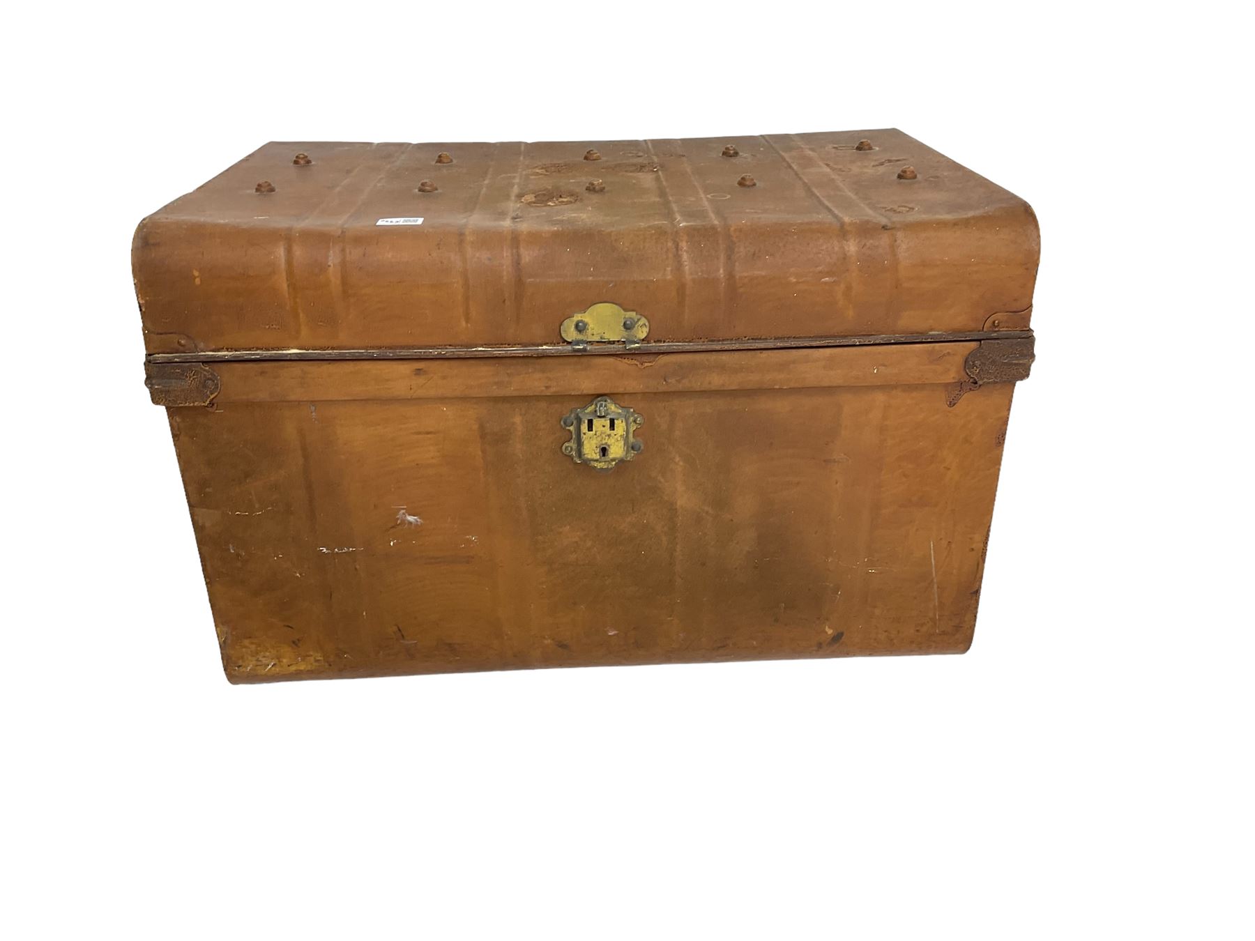 Early 20th century dome top travelling trunk