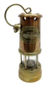 Copper and brass miners lamp by British Coal Company Wales UK for Aberaman Colliery Serial No. 23272