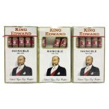 Two sealed packets of King Edward Invincible Deluxe Cigars and another three cigars
