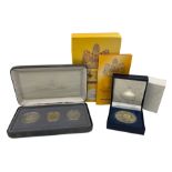 The Singapore Mint 2000 sterling silver proof one thousand five hundred Rs coin and an Australian Ce