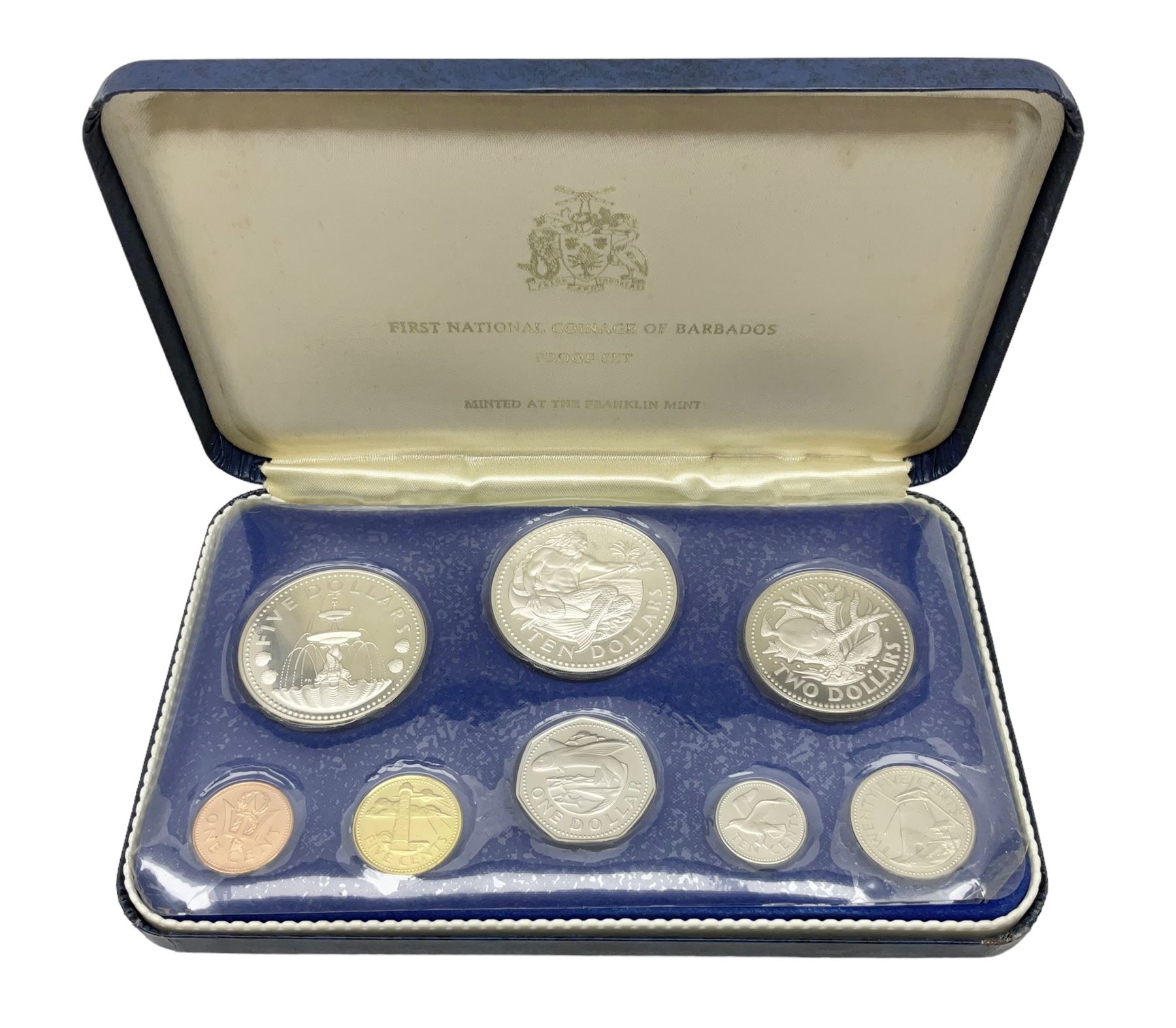 Barbados 1973 eight coin proof set