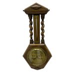 20th century Oak cased android barometer