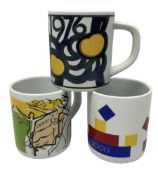 Set of three Royal Copenhagen year mugs