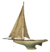 Painted wood pond yacht
